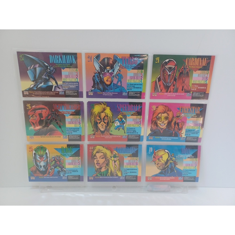 1993 SkyBox Marvel Universe trading cards #19-27‎